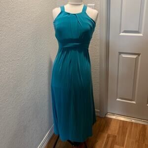 Maeve Azores Halter Dress in Teal/Turquoise EUC Sz XS Stretch Anthropologie